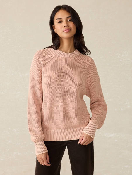 Sunwashed Fisherman Sweater - Mahogany Rose