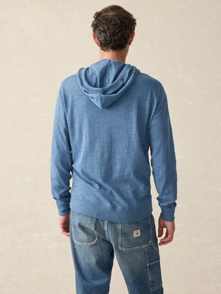 Sunwashed Slub Hoodie - Aqua Ocean