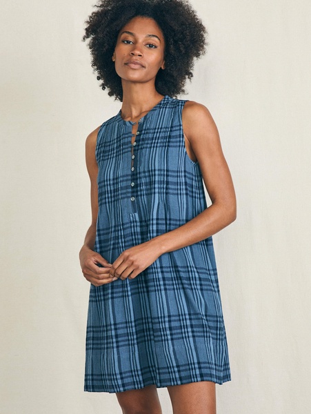 Isha Dress - Clearwater Navy Plaid