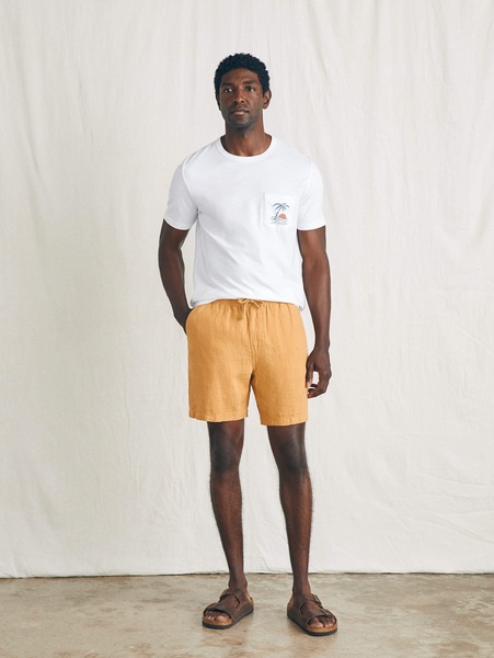 Essential Linen Short (6.5" Inseam) - Sunset Gold