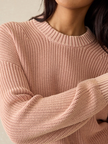 Sunwashed Fisherman Sweater - Mahogany Rose