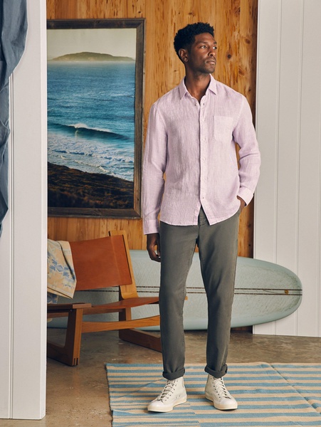 Laguna Linen Shirt - Lavender Melange