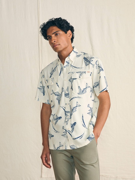 Shorelite Short-Sleeve Tech Shirt - Cream Island Fish