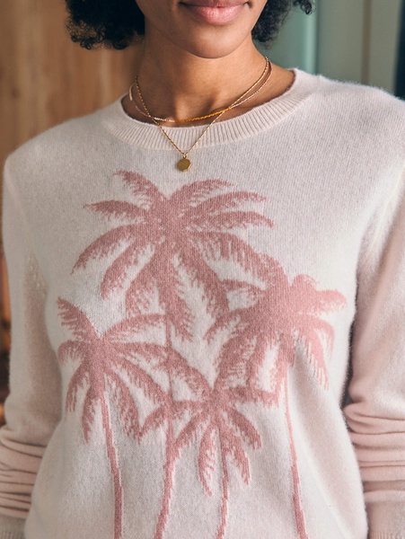 Palm Coast Cashmere Crew - Clay Palm Horizon