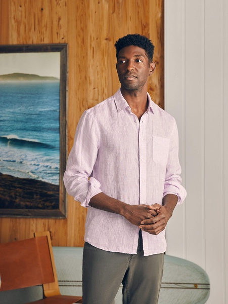 Laguna Linen Shirt - Lavender Melange