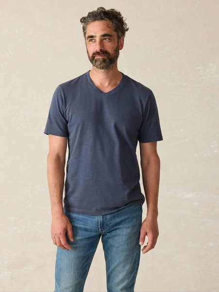 Sunwashed V-Neck Tee - Dune Navy