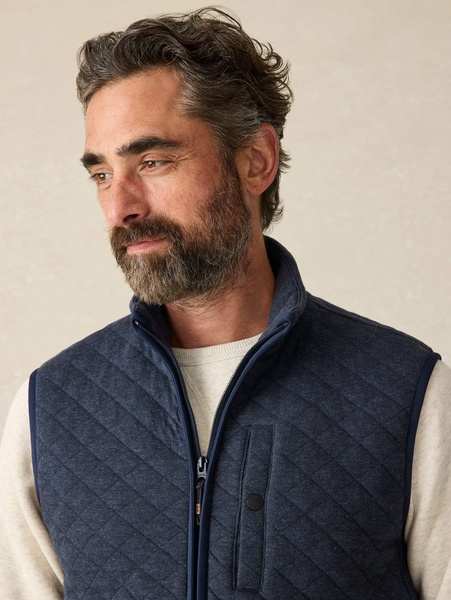 Epic Quilted Fleece Vest - Navy Melange