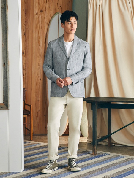 Reserve Linen Herringbone Blazer - Light Graphite Herringbone