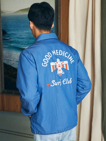 Steven Paul Judd Good Medicine Sunwashed Coaches Jacket - Marine Blue