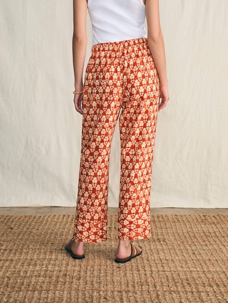 Pacific Beach Linen Pant - Spiced Shibori Print