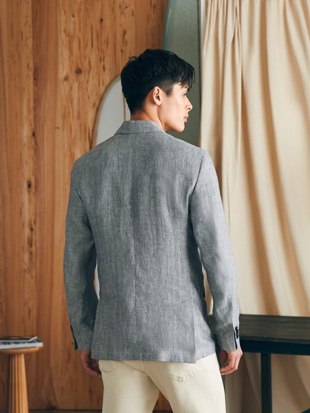 Reserve Linen Herringbone Blazer - Light Graphite Herringbone