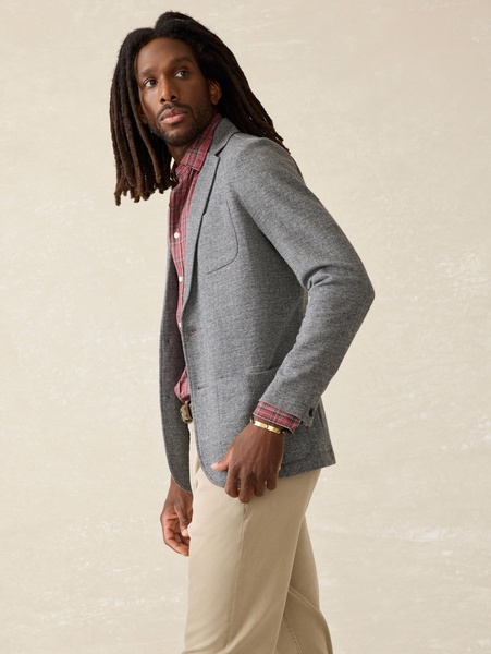 Inlet Knit Tweed Blazer - Steel Rock Herringbone