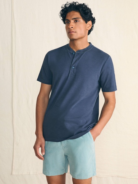 Short-Sleeve Sunwashed Henley - Dune Navy