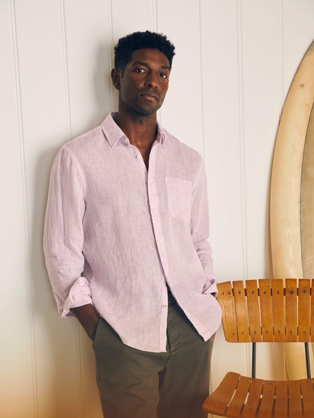 Laguna Linen Shirt - Lavender Melange