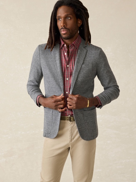 Inlet Knit Tweed Blazer - Steel Rock Herringbone