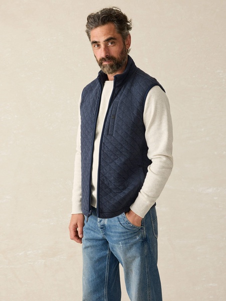 Epic Quilted Fleece Vest - Navy Melange