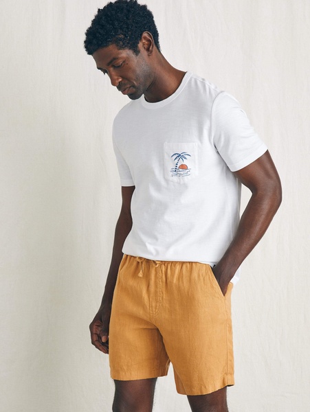 Essential Linen Short (6.5" Inseam) - Sunset Gold