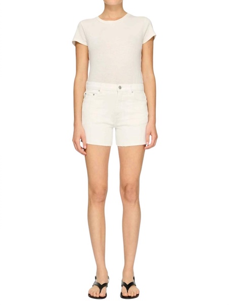 marion high rise short in white