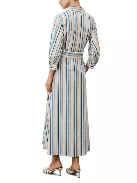 Jutta Striped Midi Shirt Dress 24132214422 Col 003