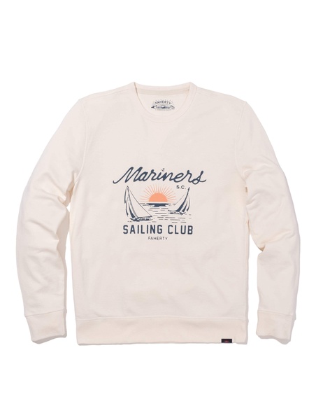 Charleston Long-Sleeve Terry Crewneck - Solar White