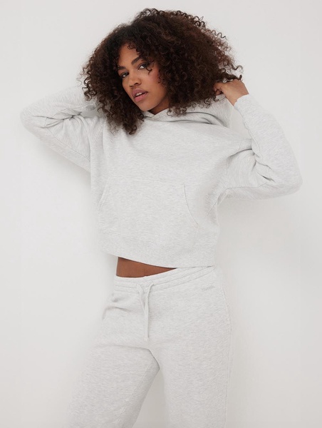 womens hart eco-fleece cropped hoodie