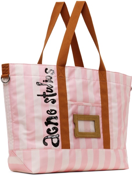 Pink & Off-White Striped Tote