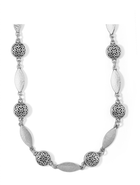 ferrara willow collar necklace in silver