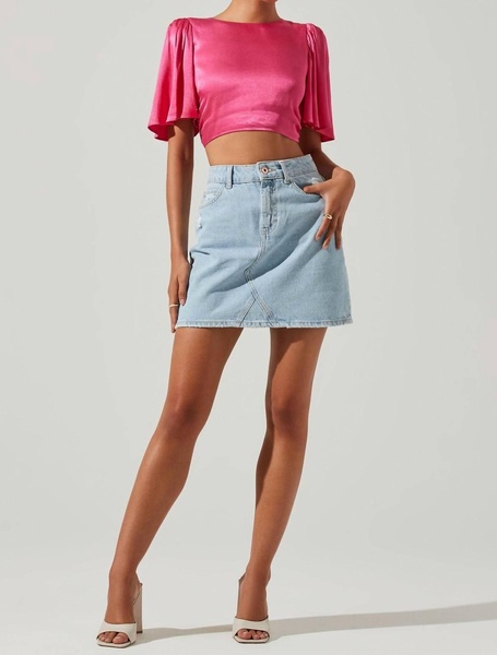 zita top in bright pink