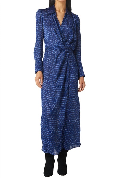 valentina dress in midnight shibori