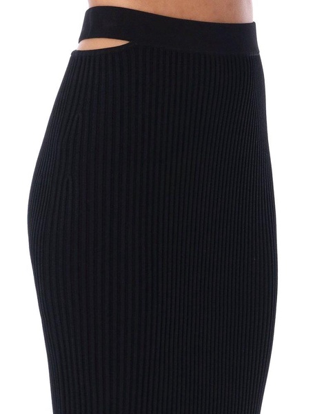 Helmut Lang Cut-Out Detailed Knit Midi Skirt