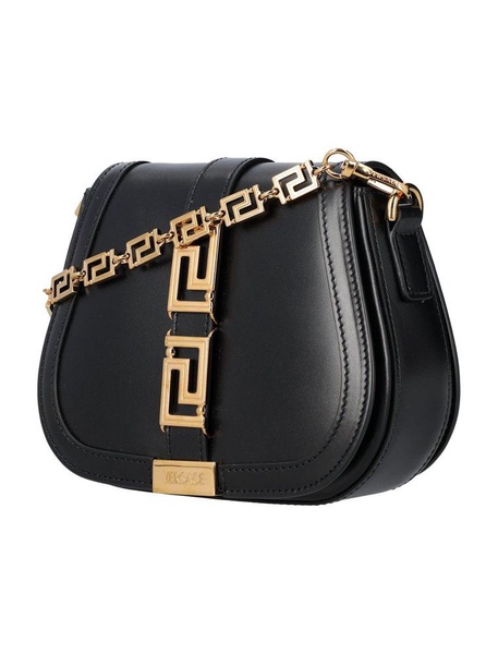 Versace Greca Goddess Foldover Small Shoulder Bag