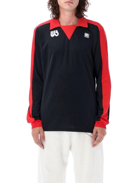 Wales Bonner Logo Printed Long-Sleeved Polo Shirt