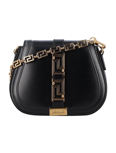 Versace Greca Goddess Foldover Small Shoulder Bag