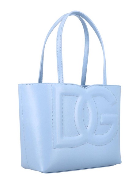 DOLCE & GABBANA Chic Baby Blue Mini Leather Tote