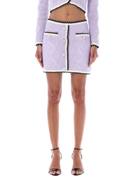 Self-Portrait Cable Knitted Mini Skirt