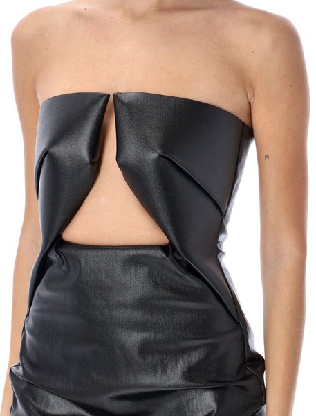 Rick Owens Prong Cut-Out Front Strapless Mini Dress