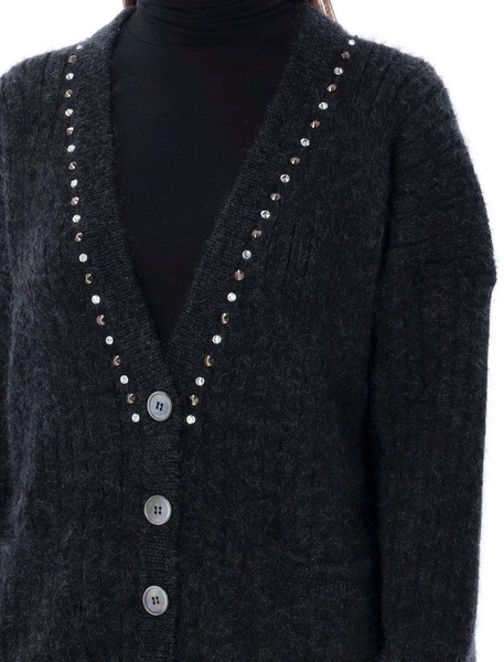 Alessandra Rich Embellished V-Neck Cardigan