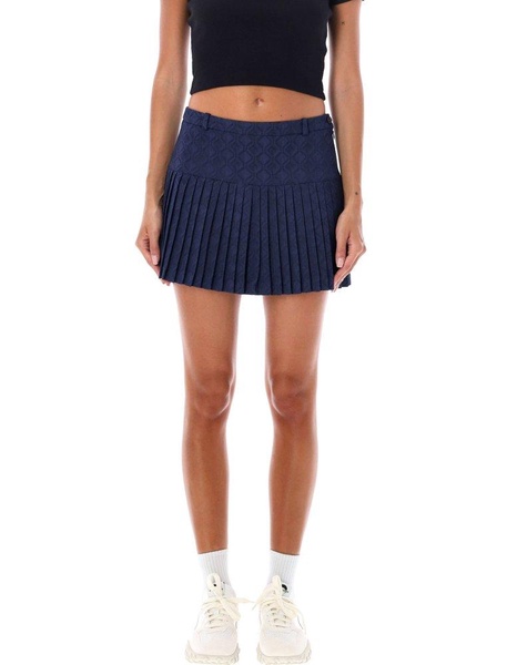 Marine Serre Diamond Jacquard Pleated Mini Skirt