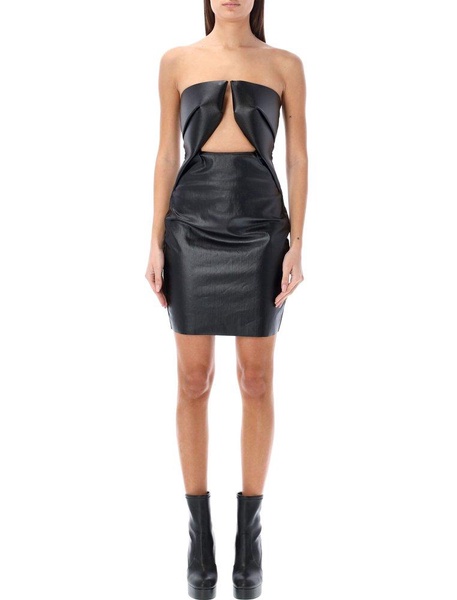 Rick Owens Prong Cut-Out Front Strapless Mini Dress