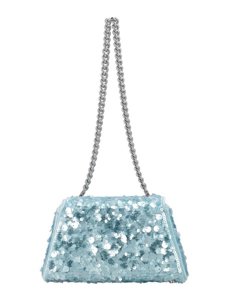 Self-Portrait Bow Sequin-Embellished Shoulder Bag