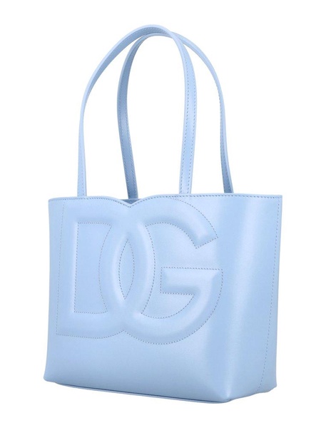 DOLCE & GABBANA Chic Baby Blue Mini Leather Tote