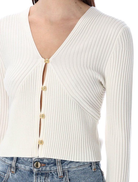 Chloé V-Neck Ribbed-Knit Cardigan