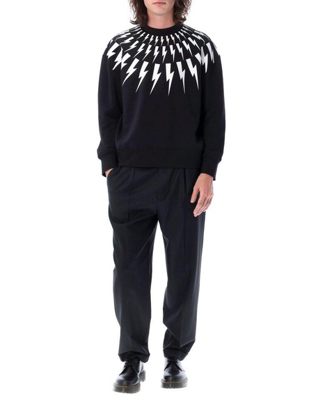 Neil Barrett Thunderbolt Print Crewneck Sweatshirt