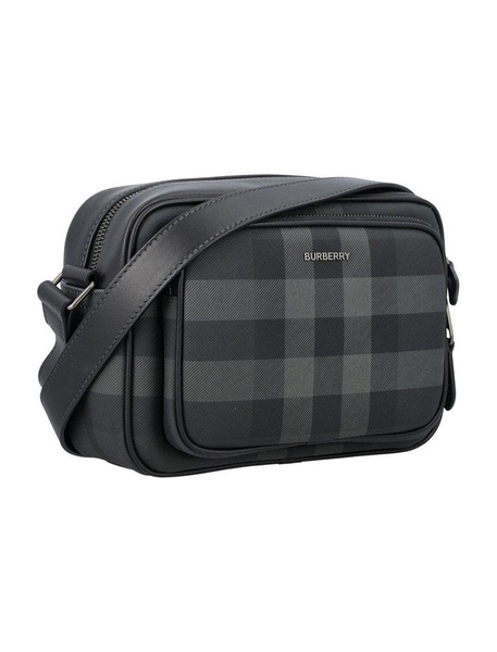 Burberry Paddy Logo Plaque Checked Messenger Bag