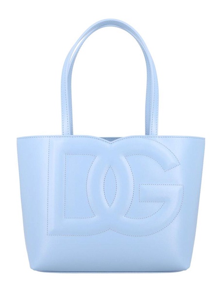 DOLCE & GABBANA Chic Baby Blue Mini Leather Tote