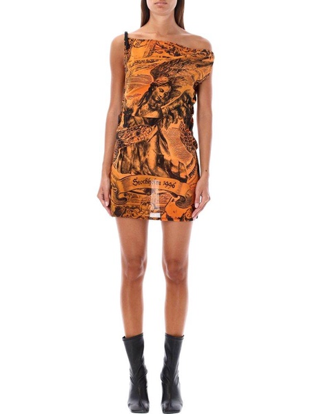 Acne Studios Graphic Printed Asymmetric Dress