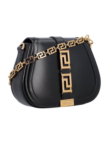 Versace Greca Goddess Foldover Small Shoulder Bag