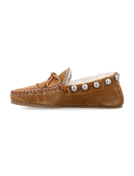 ISABEL MARANT Chic Shearling-Lined Suede Loafers