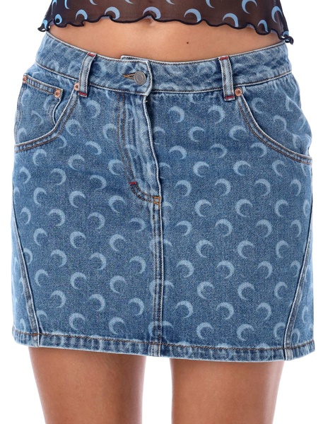 Marine Serre Moon Denim Mini Skirt