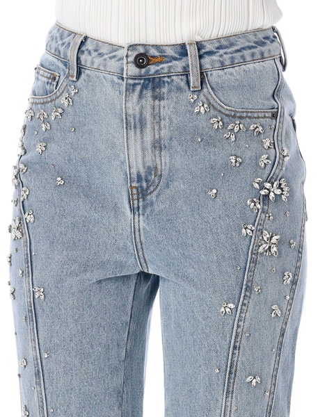 Self-Portrait Crystal Embellished Denim